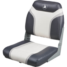 Load image into Gallery viewer, NEMO Economy Low Back boat seat, standard screws, pinch hinge, 19''x16''x14" , charcoal/white/light grey