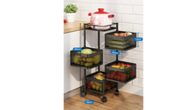 Load image into Gallery viewer, ECO SPIRE 4 LAYERS MULTI PURPOSE STORAGE RACK - BLACK