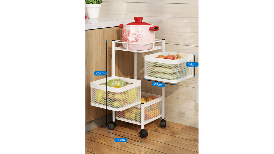 ECO SPIRE 3 LAYERS MULTI PURPOSE STORAGE RACK - WHITE